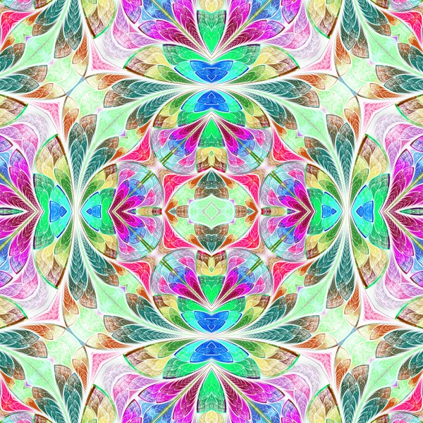 Çok renkli kesintisiz arka planda vitray pencere stili. 