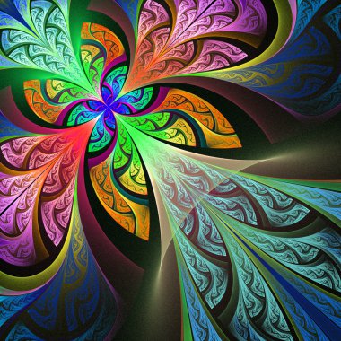 Çok renkli çiçek desen vitray pencere stili. Sen c