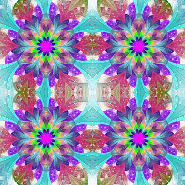 Çok renkli kesintisiz arka planda vitray pencere stili. 