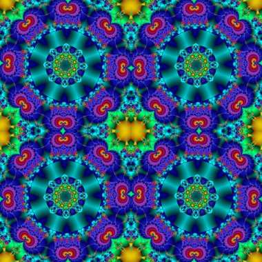 Çiçek daire süsleme ile renkli soyut seamless modeli. 