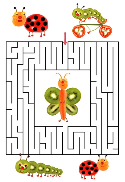 Jeu de labyrinthe drôle pour enfants d'âge préscolaire . — Photo