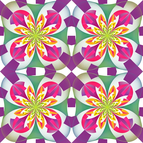 Padrão simétrico multicolorido com ornamento geométrico. Obras de arte — Fotografia de Stock