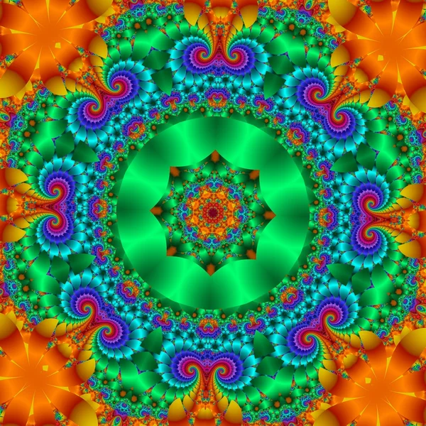 Colorato sfondo astratto con ornamento cerchio floreale. Si ca — Foto Stock