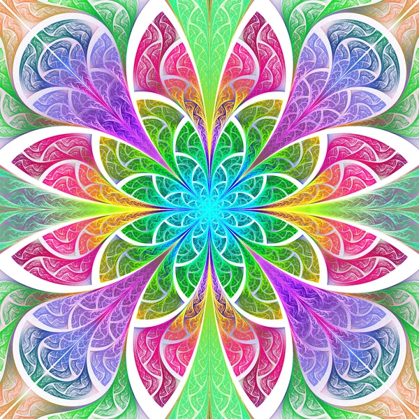 Multicolored flower pattern in stained-glass window style. You c — Stock Photo, Image