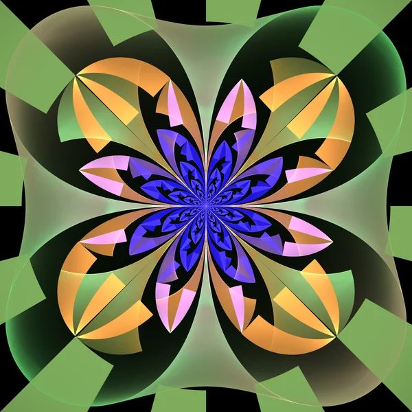 Geometrik süsleme ile çok renkli simetrik desen. Artw — Stok fotoğraf