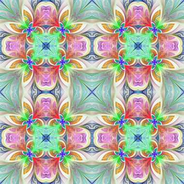 Vitray pencere arpacık çok renkli kesintisiz çiçek deseni