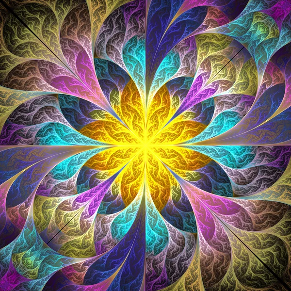 Hermosa flor fractal. Elemento de diseño. Obra de arte para creativ —  Fotos de Stock