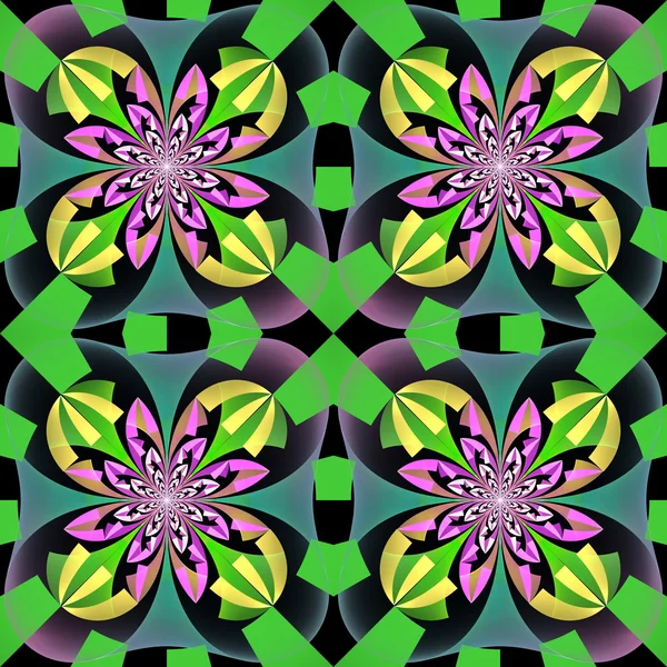 Padrão simétrico multicolorido com ornamento geométrico. Obras de arte — Fotografia de Stock