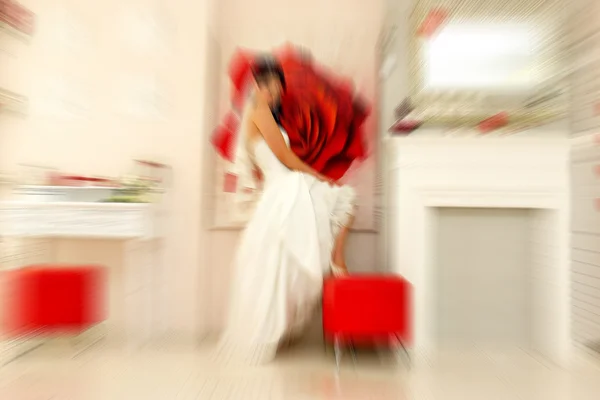 Γάμου. Ζουμ Radial blur επίδραση εξουσιοδοτημένη παρέμβαση ή μασκάρισμα φίλτρο που εφαρμόζεται, εξυπνάδα — Φωτογραφία Αρχείου