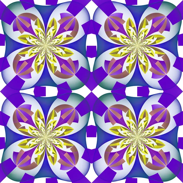Modello simmetrico multicolore con ornamento geometrico. Articolo 2 — Foto Stock