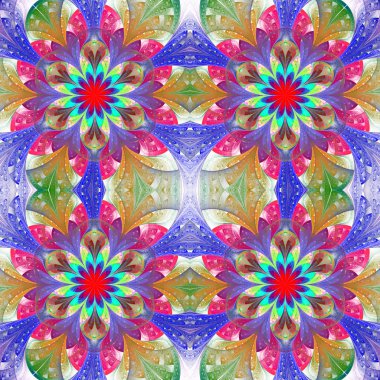 Çok renkli kesintisiz arka planda vitray pencere stili. 