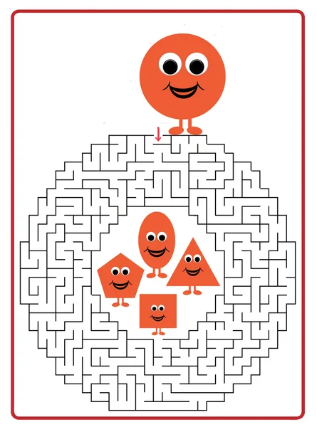 Jeu de labyrinthe drôle pour enfants d'âge préscolaire . — Photo