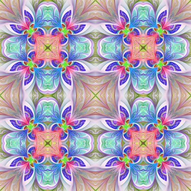 Vitray pencere arpacık çok renkli kesintisiz çiçek deseni