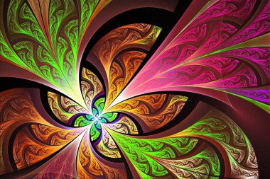 Çok renkli çiçek desen vitray pencere stili. Sen c