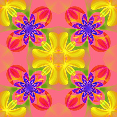 Fraktal de çiçek yaprakları güzel simetrik desen