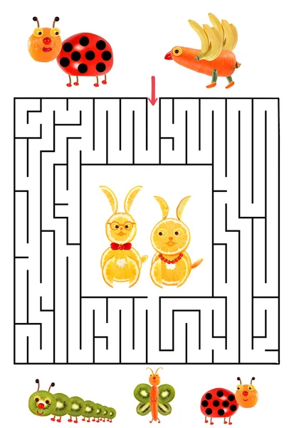 Lustiges Labyrinth-Spiel für Vorschulkinder. — Stockfoto