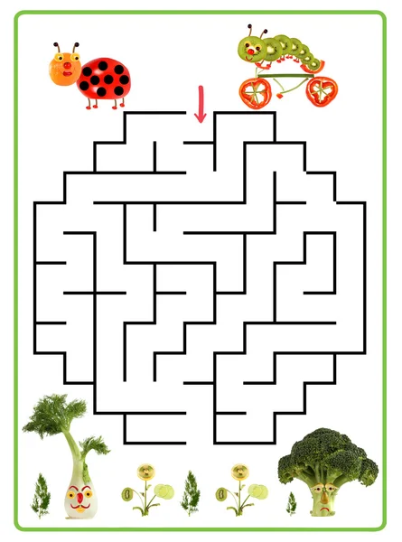 Jeu de labyrinthe drôle pour enfants d'âge préscolaire . — Photo