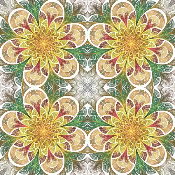 Multicolored seamless flower pattern in stained-glass window sty — Stock Photo, Image