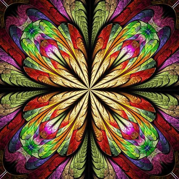 Modèle de fleur multicolore dans le style vitrail. Toi c — Photo