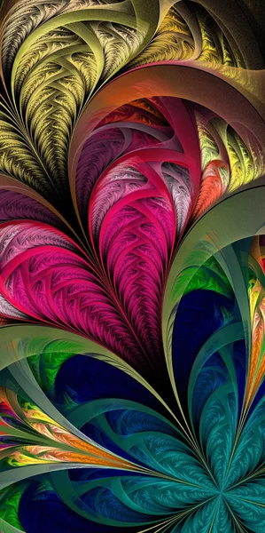 Прекрасна різнокольорова фрактальна квітка. Колекція - морозний патч — стокове фото