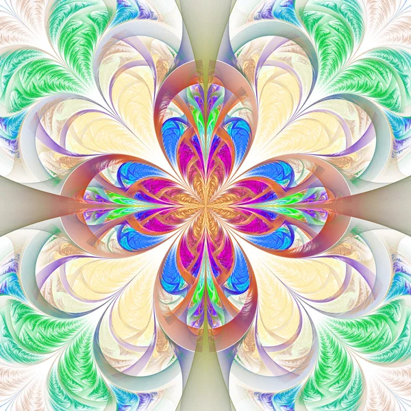 Beautiful multicolored fractal flower. Collection - frosty patte — Stock Photo, Image