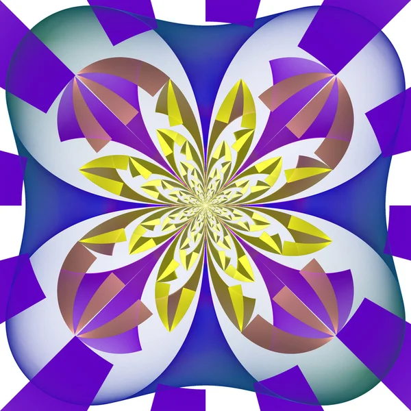 Mehrfarbiges symmetrisches Muster mit geometrischen Ornamenten. artw — Stockfoto