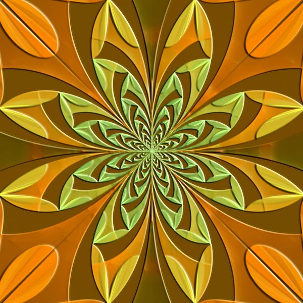 Padrão simétrico fabuloso das folhas com efeito em relevo . — Fotografia de Stock
