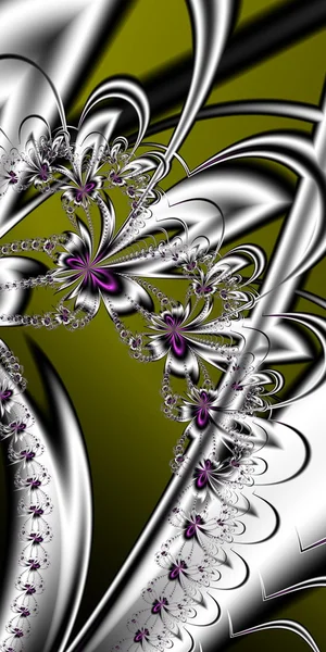 Padrão de flor em design fractal. Obra de arte para design criativo, um — Fotografia de Stock
