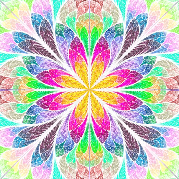 Multicolored flower pattern in stained-glass window style. You c — Stock Photo, Image