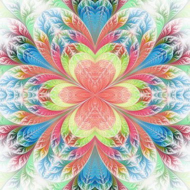 Fraktal tasarım çiçek deseni. Yaratıcı tasarım, sanat bir