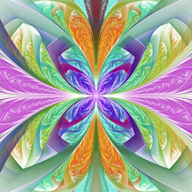 Güzel renkli fraktal çiçek. Koleksiyon - soğuk esen