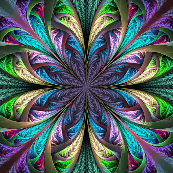 Bela flor fractal multicolorida. Coleção - patte gelado — Fotografia de Stock