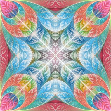 Fraktal tasarım çiçek deseni. Yaratıcı tasarım, sanat bir