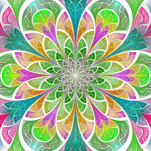 Multicolored flower pattern in stained-glass window style. You c — Stock Photo, Image