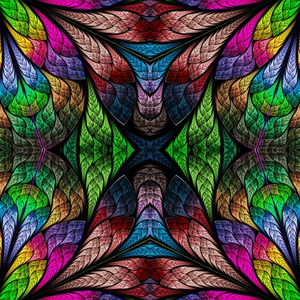 Multicolored floral pattern in stained-glass window style. You c — Stock Photo, Image