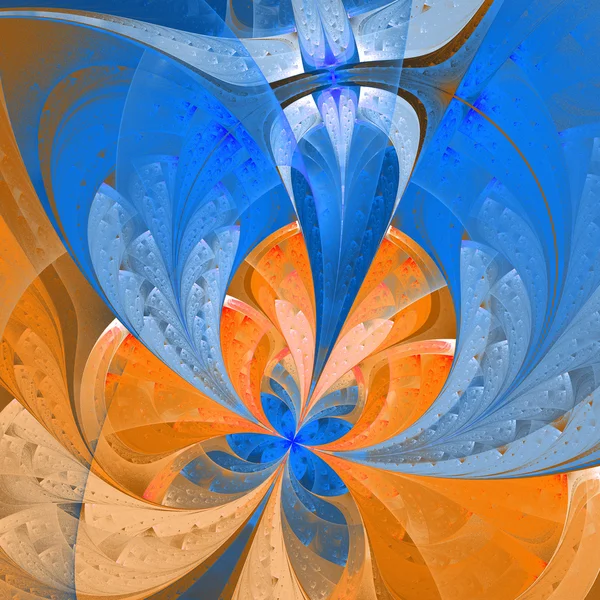 Beautiful fractal flower in stained glass window style. Element — Stock Photo, Image