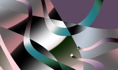 Renkli gradyan ile akıcı soyut arkaplan. Parlayan eğri büğrü renkli çizimler. Organik şekiller. Gri, mor, yeşil. Yaratıcı tasarım için sanat.