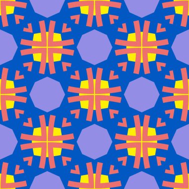 Kusursuz soyut geometrik çiçek deseni. Moda tasarımı ve ev dekorasyonu için harika. Duvar halısı, battaniye, yatak örtüsü, kumaş, seramik fayanslar, duvar kağıtları için süs..