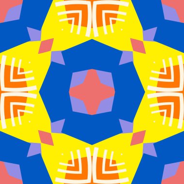 Basit trend simetrik geometrik desen. Moda tasarımı ve ev dekorasyonu için harika. Tekstil, seramik fayanslar, goblen, halı, battaniye, yatak örtüsü, kumaş, duvar kağıtları için şablon.