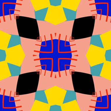 Basit trend simetrik geometrik desen. Moda tasarımı ve ev dekorasyonu için harika. Tekstil, seramik fayanslar, goblen, halı, battaniye, yatak örtüsü, kumaş, duvar kağıtları için şablon.