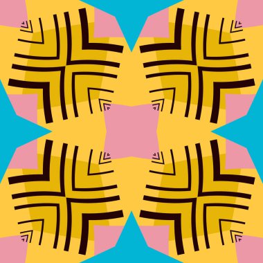 Basit trend simetrik geometrik desen. Moda tasarımı ve ev dekorasyonu için harika. Tekstil, seramik fayanslar, goblen, halı, battaniye, yatak örtüsü, kumaş, duvar kağıtları için şablon.