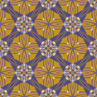 Kusursuz soyut geometrik çiçek deseni. Moda tasarımı ve ev dekorasyonu için harika. Duvar halısı, battaniye, yatak örtüsü, kumaş, seramik fayanslar, duvar kağıtları için süs..