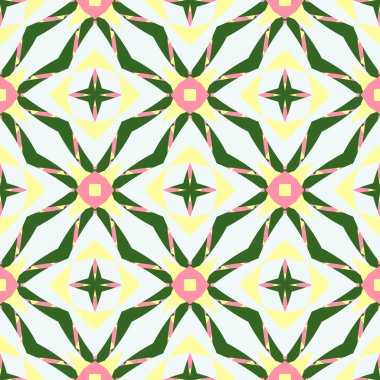 Kusursuz soyut geometrik çiçek deseni. Moda tasarımı ve ev dekorasyonu için harika. Duvar halısı, battaniye, yatak örtüsü, kumaş, seramik fayanslar, duvar kağıtları için süs..