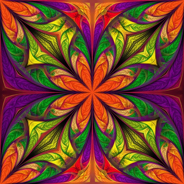 Beautiful Multicolored Flower Pattern You Can Use Stained Glass Window — Stock Photo, Image