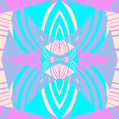 Soyut düz geometrik ve eğri renkli desen. Retro tarzı. Web sayfası, tebrik kartı ve poster tasarımı için şablon.