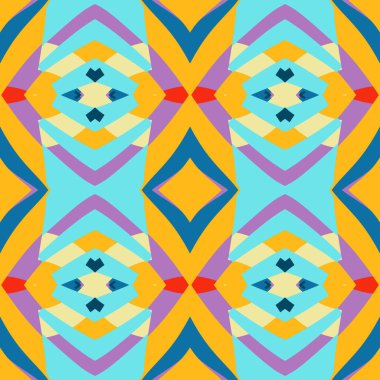 Dekoratif geometrik elementlerle kusursuz soyut desen. Retro duvar kağıdı tarzı. Yaratıcı tasarım için sanat.