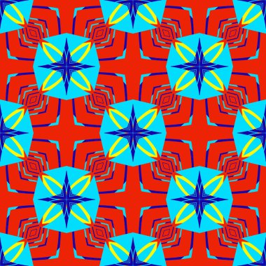 Kusursuz soyut geometrik çiçek deseni. Moda tasarımı ve ev dekorasyonu için harika. Duvar halısı, battaniye, yatak örtüsü, kumaş, seramik fayanslar, duvar kağıtları için süs..