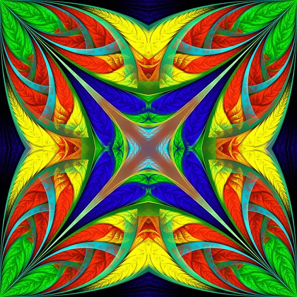 Hermoso Patrón Fantasía Multicolor Puede Usarlo Para Vidrieras Azulejos Mosaicos —  Fotos de Stock