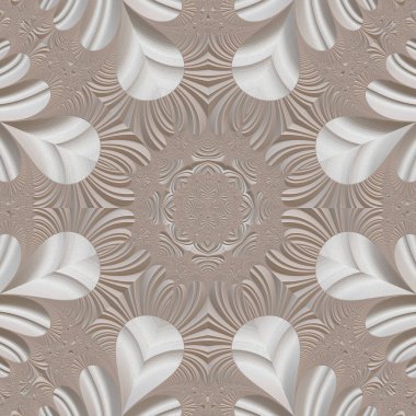 Gri taştan bir duvarda, alçı şeklinde fraktal desen.