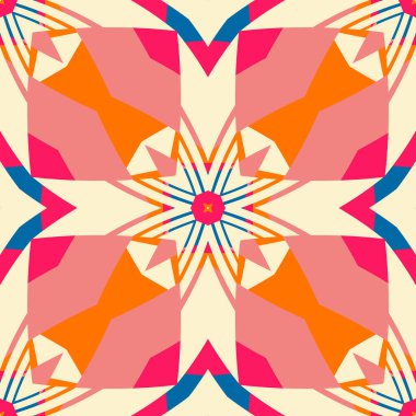 Basit trend simetrik geometrik desen. Moda tasarımı ve ev dekorasyonu için harika. Tekstil, seramik fayanslar, goblen, halı, battaniye, yatak örtüsü, kumaş, duvar kağıtları için şablon.